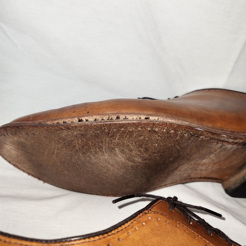 Allen Edmonds Vernon Oxford Brown Brogue Cap Toe Shoes Mens 10.5 D 8810 - Picture 15 of 16